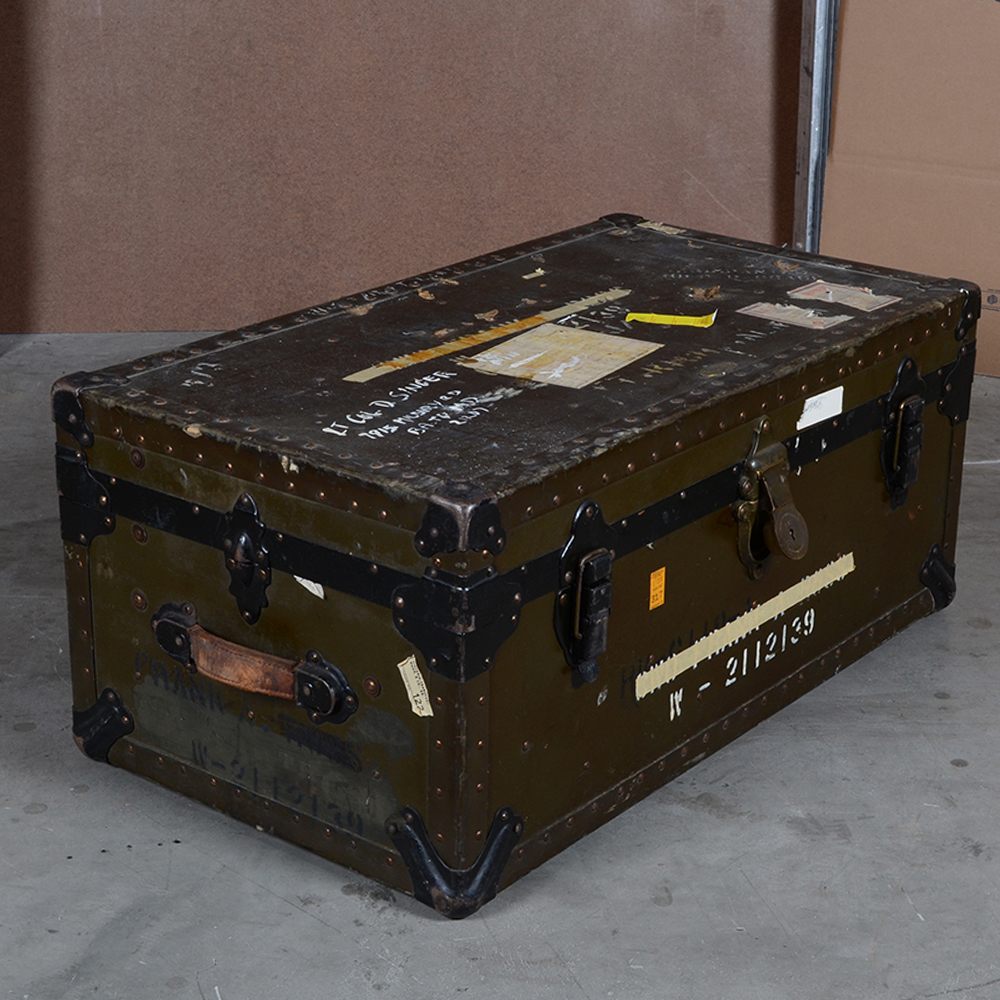 Vintage Green Army Trunk EBTH